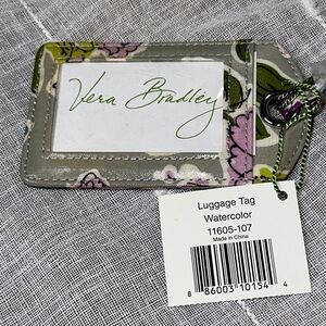 Vera Bradley Watercolor Pattern Luggage Tag Designer Floral Travel Wipe Off NWT